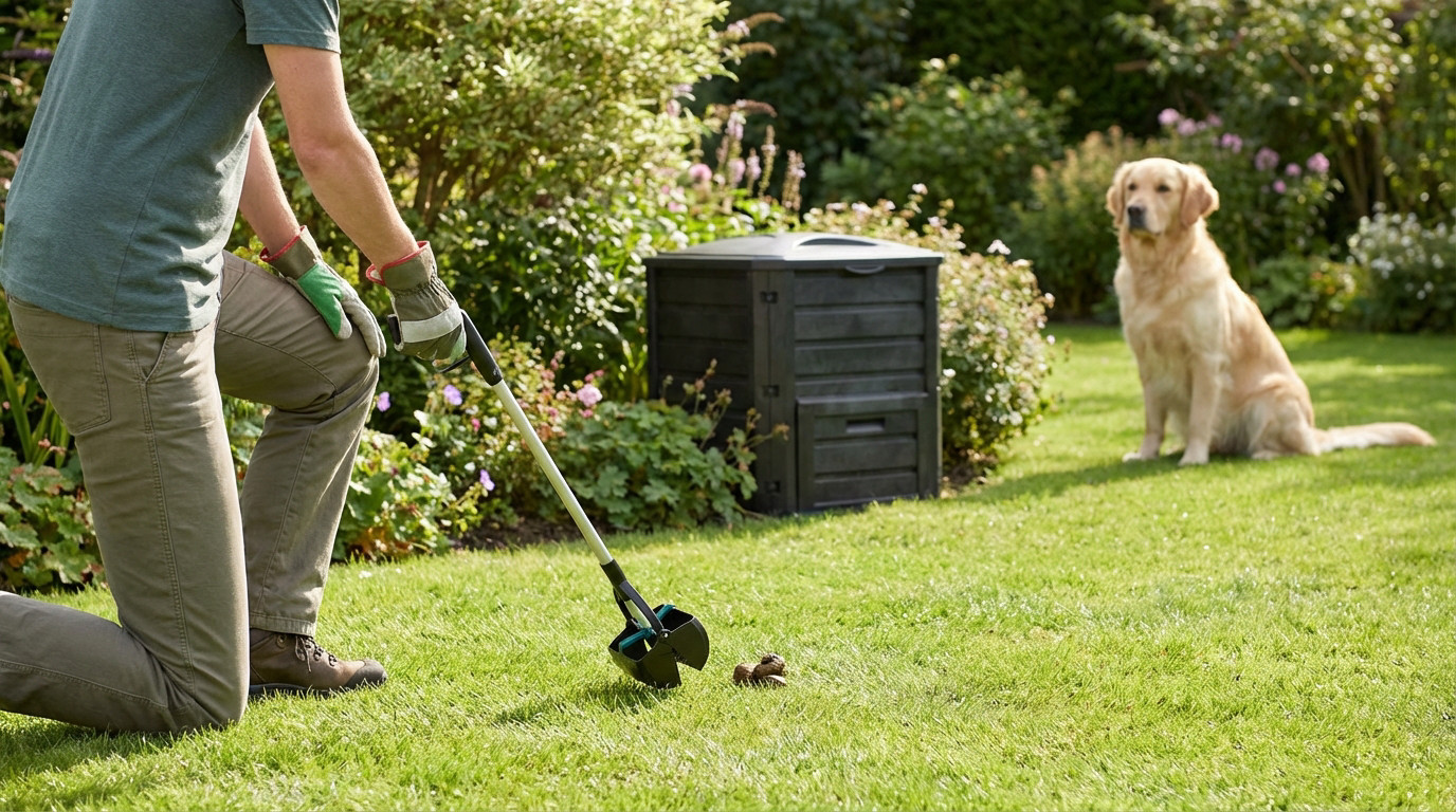 Gestion des crottes de chien dans le jardin avec compostage dédié