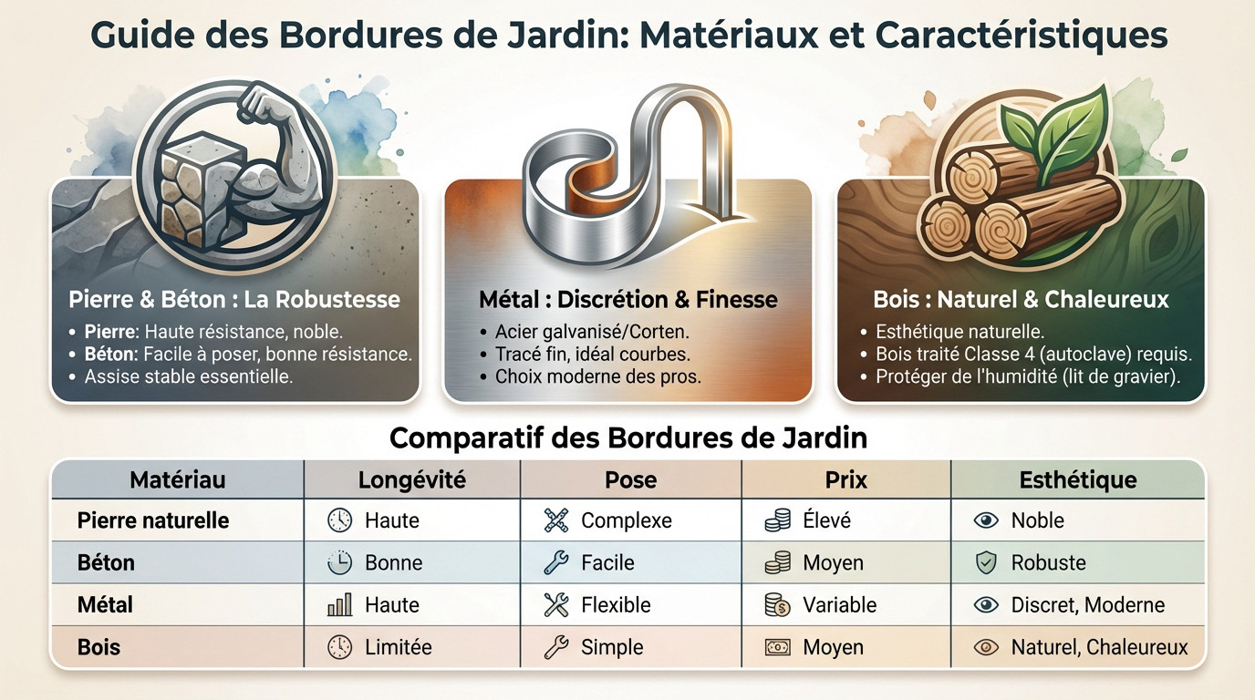 Matériaux de bordure de jardin