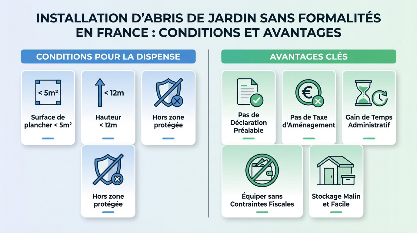 Installation d'un petit abri de jardin sans permis de construire