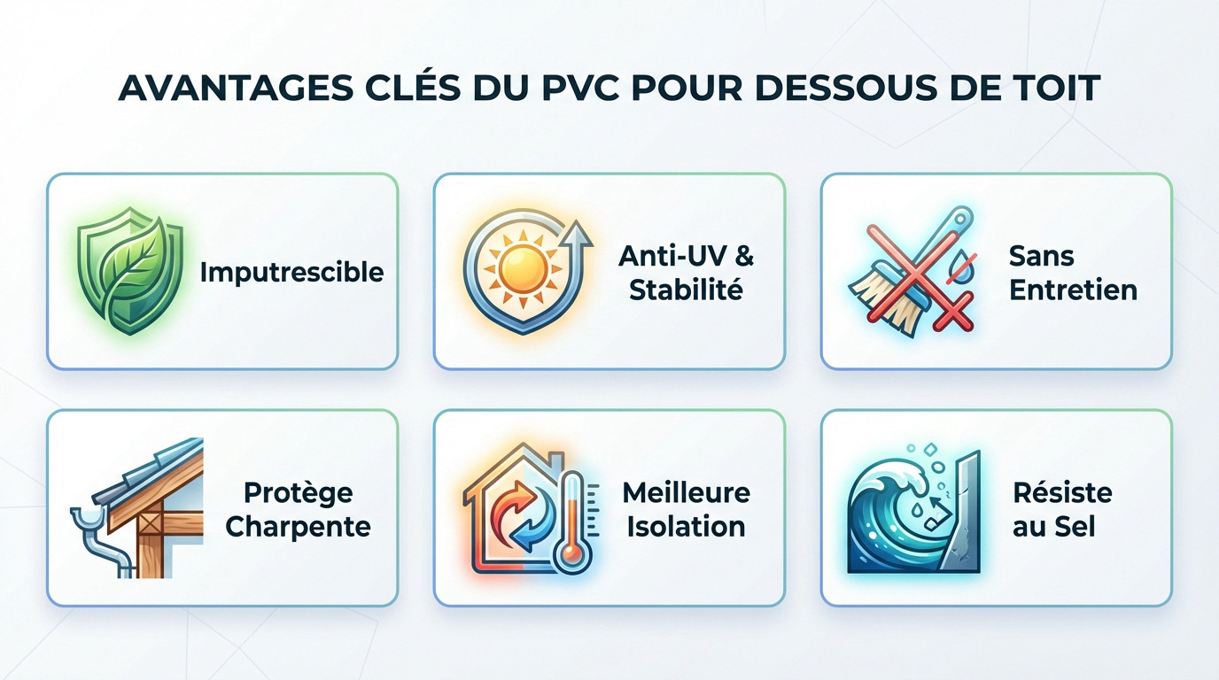 Habillage sous toit en PVC résistant et esthétique