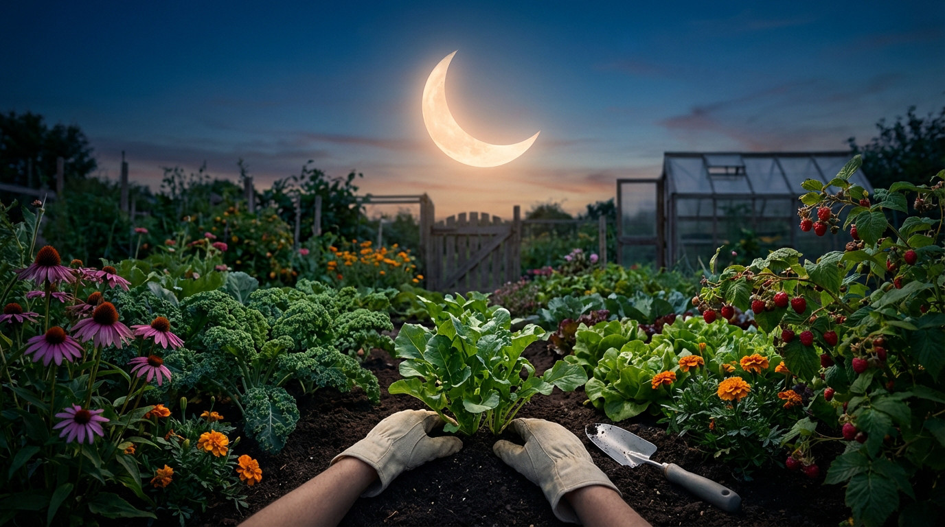 Jardinage lunaire avec la lune montante et descendante pour optimiser les récoltes