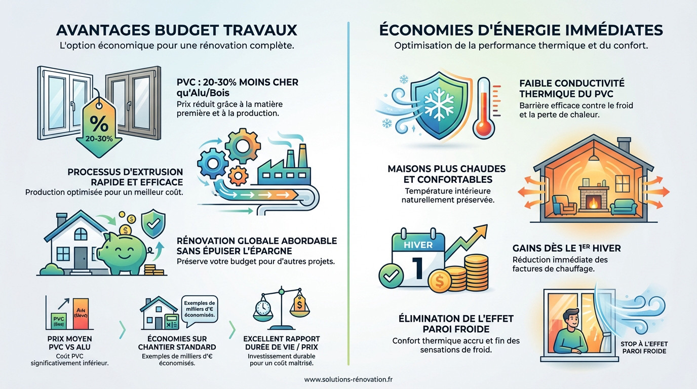 Menuiserie PVC blanche moderne offrant un excellent rapport qualit&eacute; prix et isolation