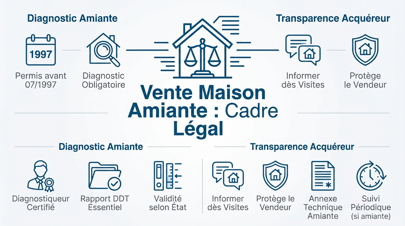 Toiture en plaques de fibrociment amianté sur une maison ancienne