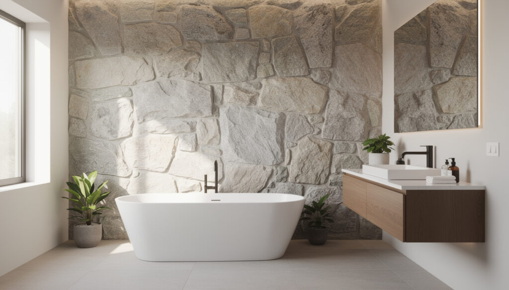 découvrez comment aménager une salle de bain avec un mur en pierre naturelle, alliant esthétisme et fonctionnalité. conseils pratiques pour un décor élégant et durable.