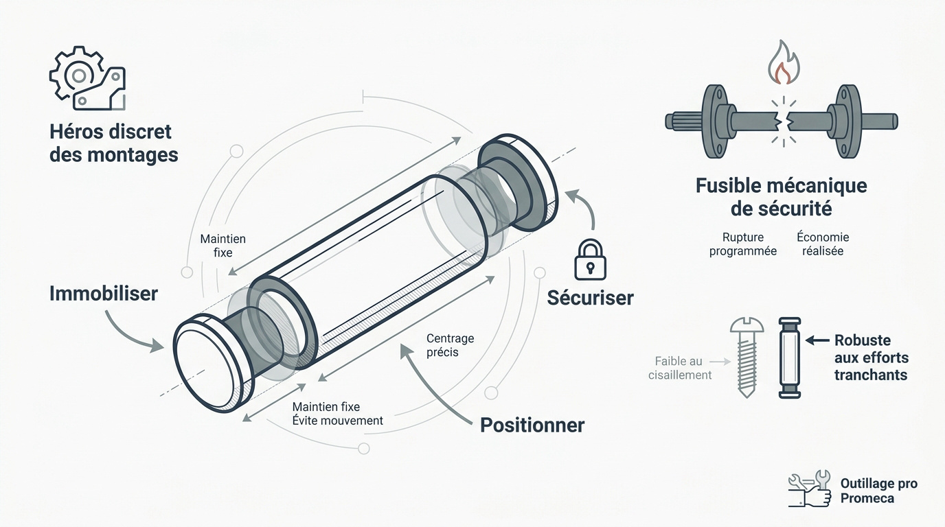 Diff&eacute;rents types de goupilles m&eacute;caniques pour l'assemblage industriel
