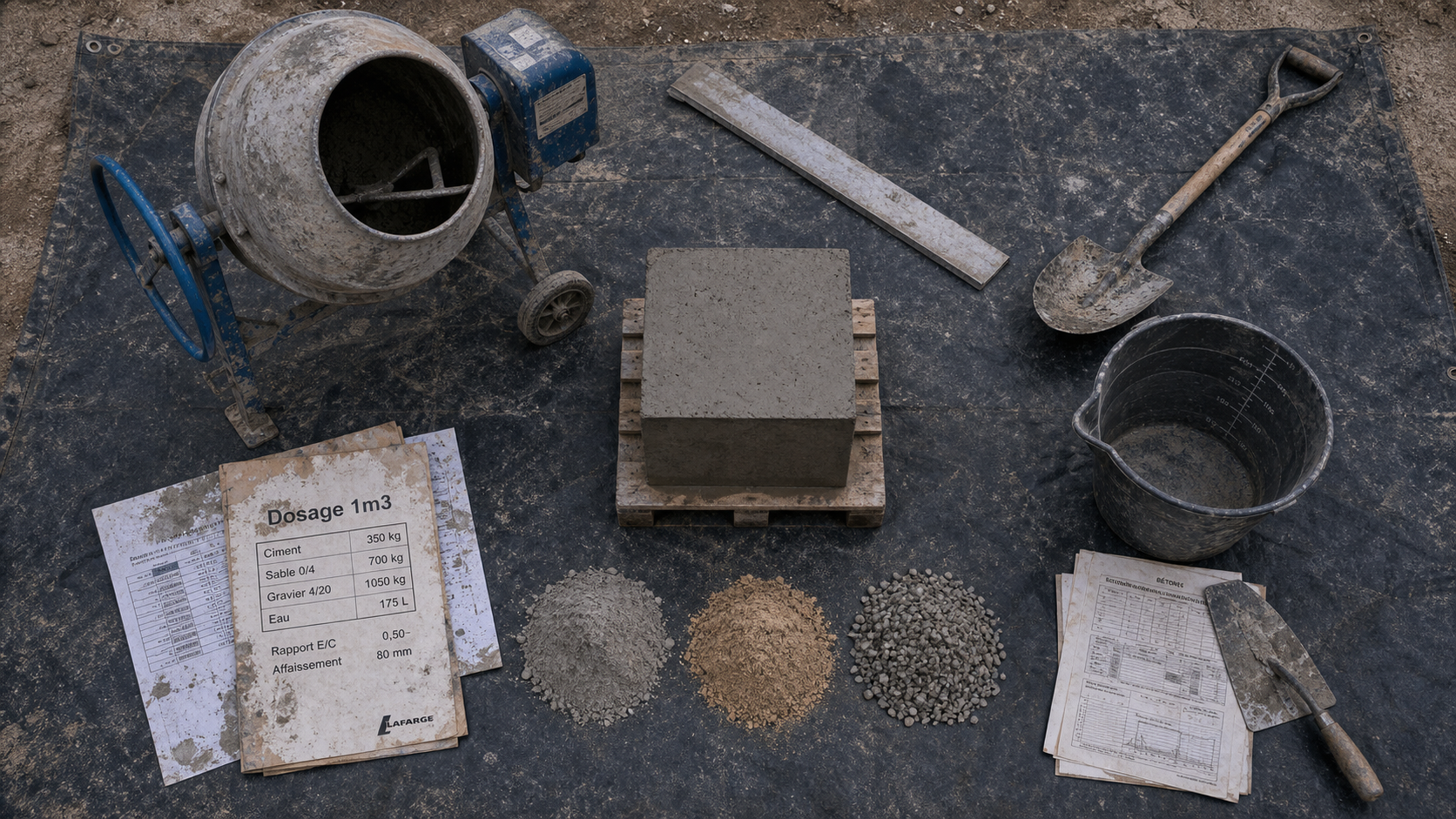 1m3 de beton : dosage, poids et prix