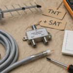 Branchement antenne tv schema : câble coaxial, prise TV et répartiteur