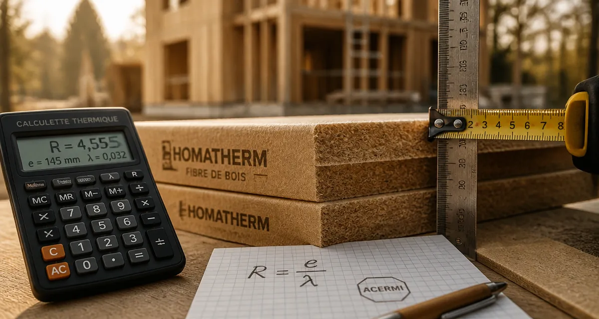 Calculette Homatherm résistance fibre de bois : déterminer l’épaisseur pour R 3,7 ou 7