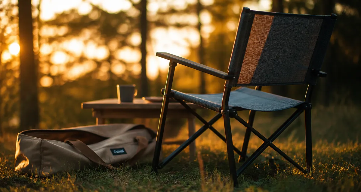 Chaise de camping lidl résistante 110 kg sur l’herbe