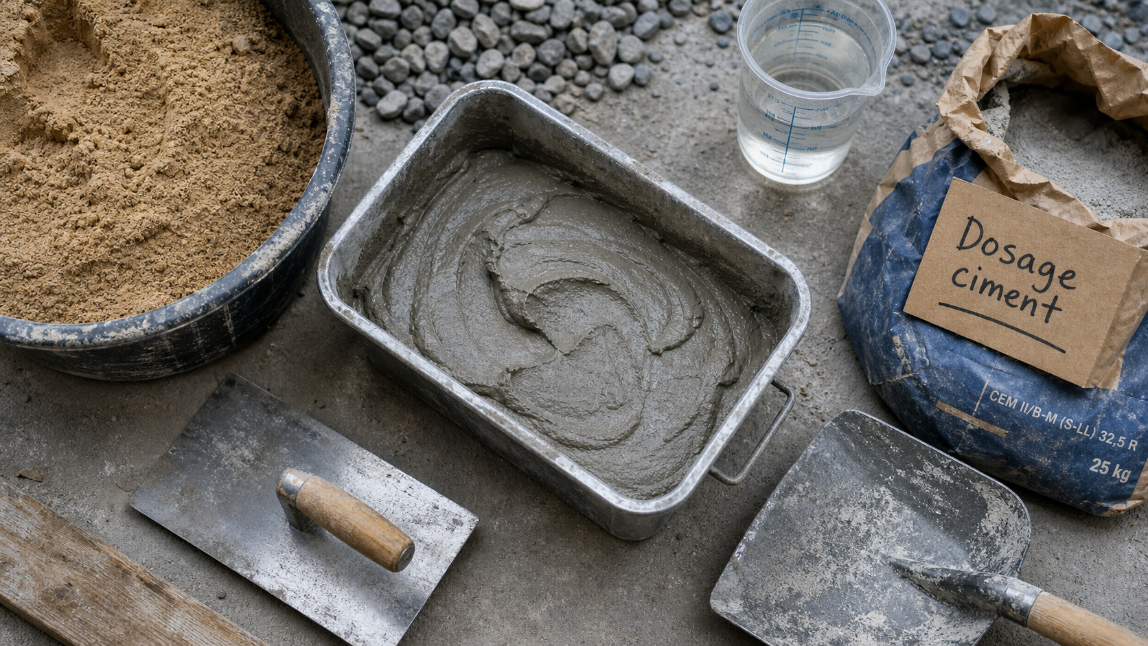 Comment faire du ciment : dosages ciment, sable, eau et erreurs