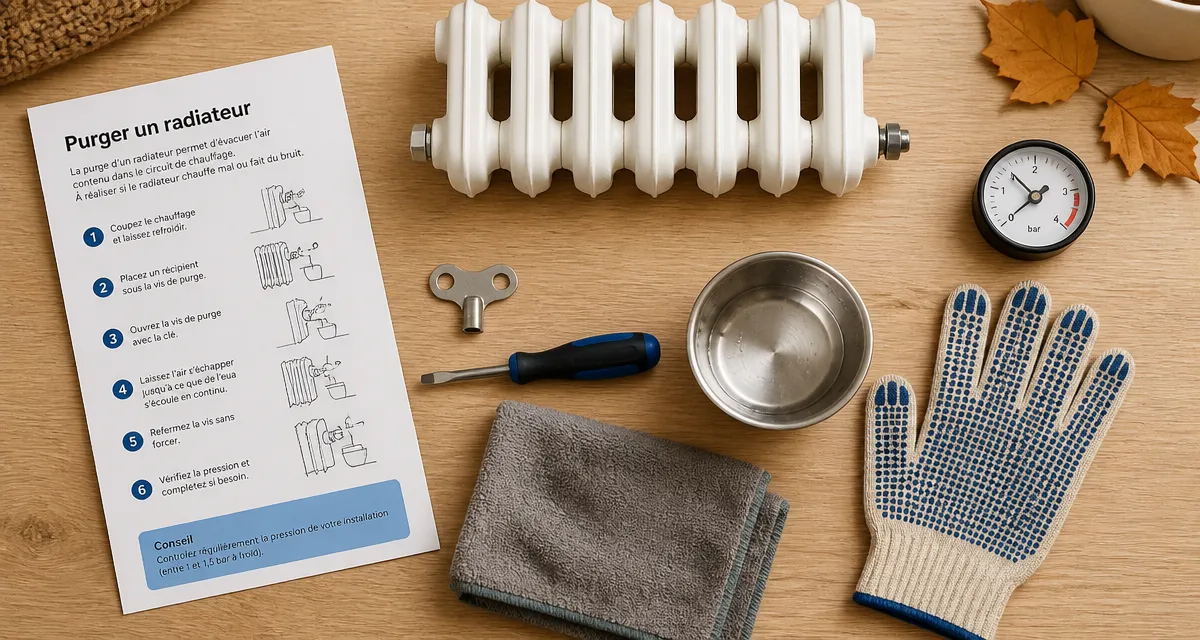 comment purger un radiateur outils et récipient