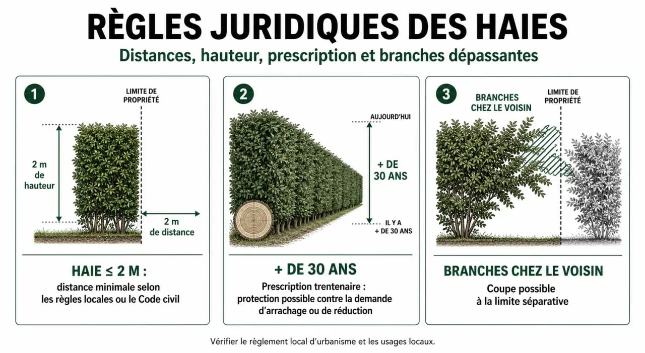 Infographie sur la réglementation et la prescription trentenaire des haies de plus de 30 ans