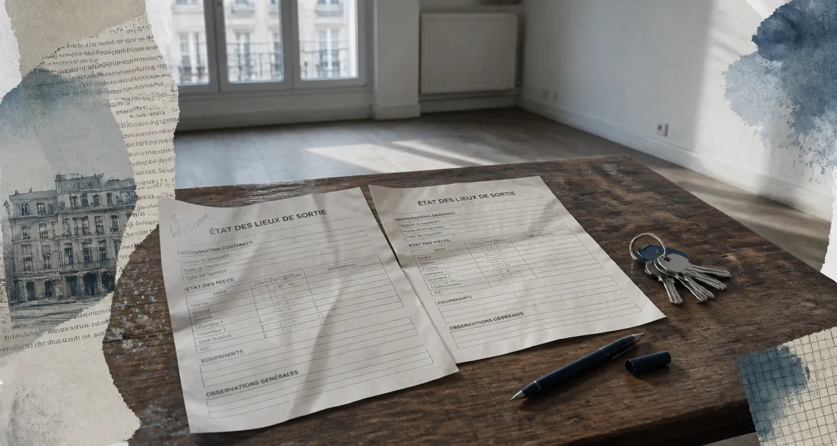 état des lieux de sortie non remis le jour même sur table avec clés