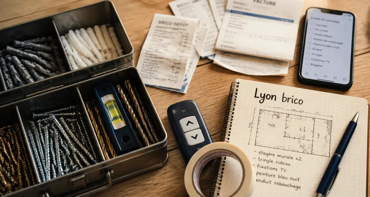 Magasin brico lyon : outils de bricolage sur table