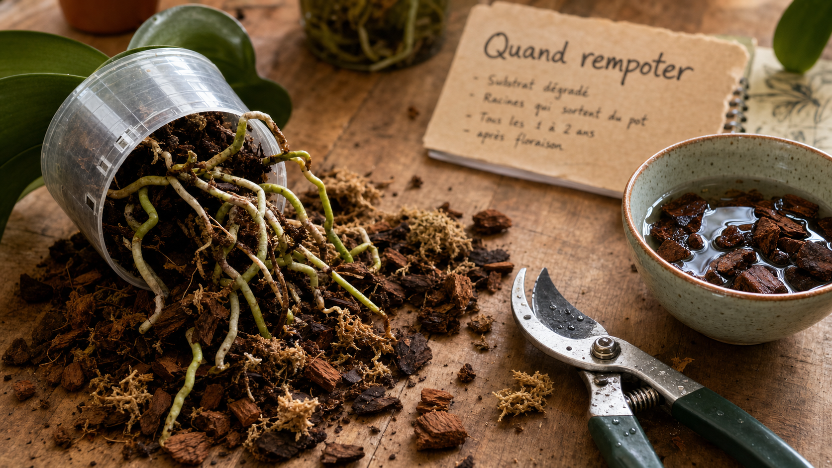 Quand rempoter une orchidée : racines, substrat et rempotage