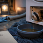 Comment vidanger une machine à laver : filtre dévissé et tuyau, sans inonder, eau brune dans une bassine