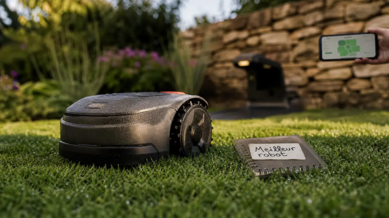 Meilleur robot tondeuse 2025 avec GPS RTK sur pelouse en pente