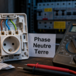 Mesure phase neutre et terre avant panne avec multimètre