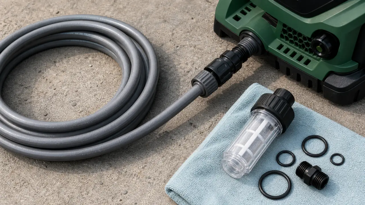 Comment brancher un Karcher au robinet sans fuite : raccord, filtre et joints toriques.