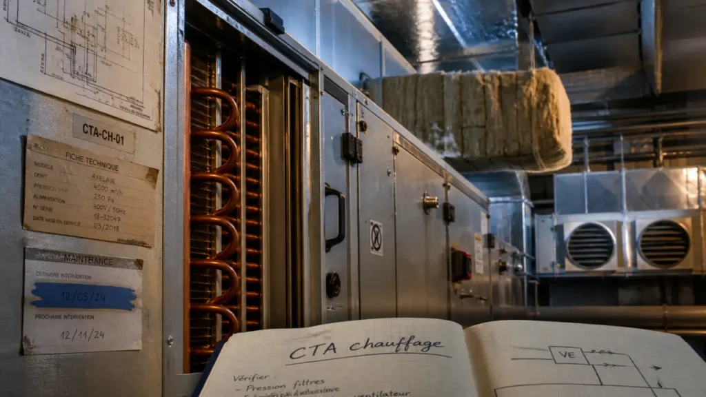 CTA chauffage : batterie chaude en chaufferie