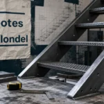 Fabriquer un escalier en metal : escalier en fabrication avec mesures et outils