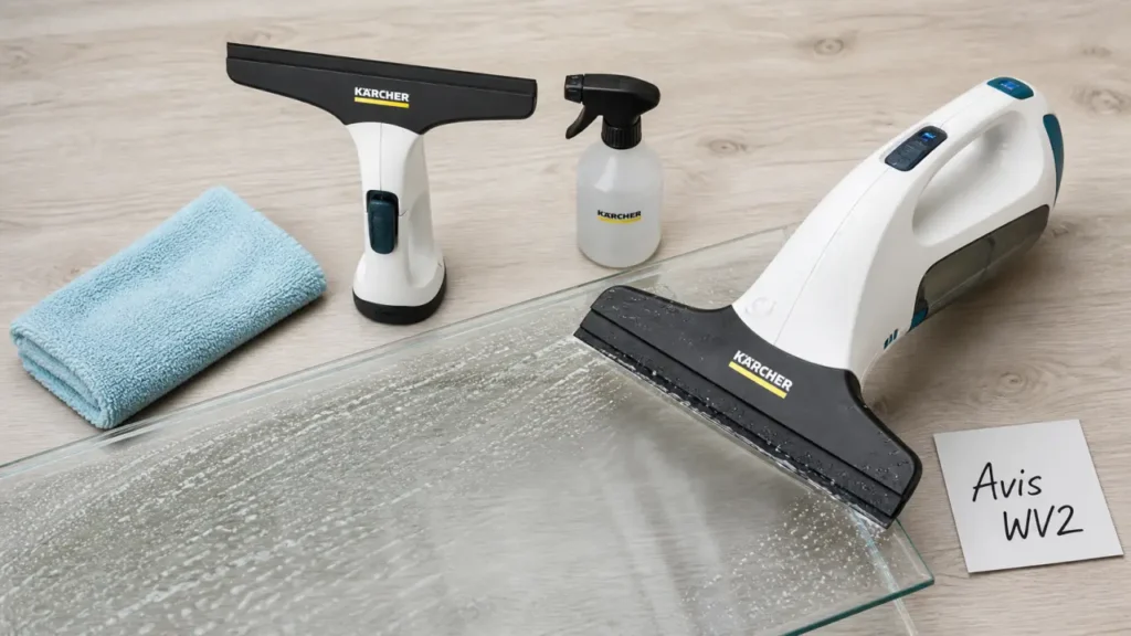 karcher pour vitre avis : traces visibles pendant l’aspiration, autonomie 35 min