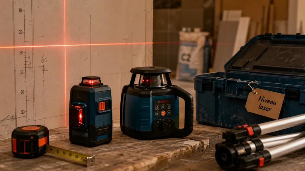 Niveau laser prix : niveau laser sur établi