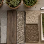 Aménagement extérieur terrasse : dalles et résine drainante