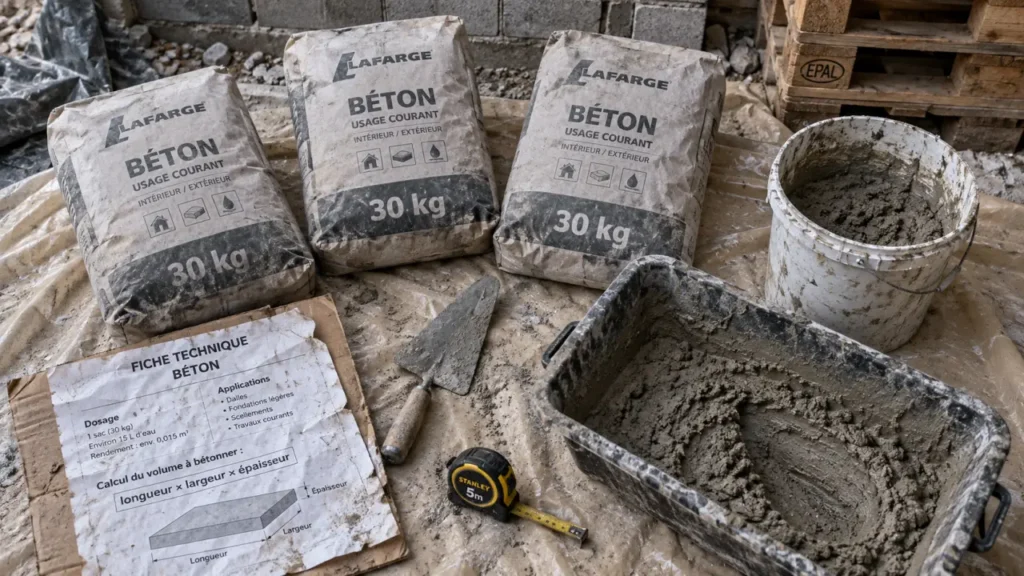 beton pret a l emploi : sacs 30 kg pour maçonnerie