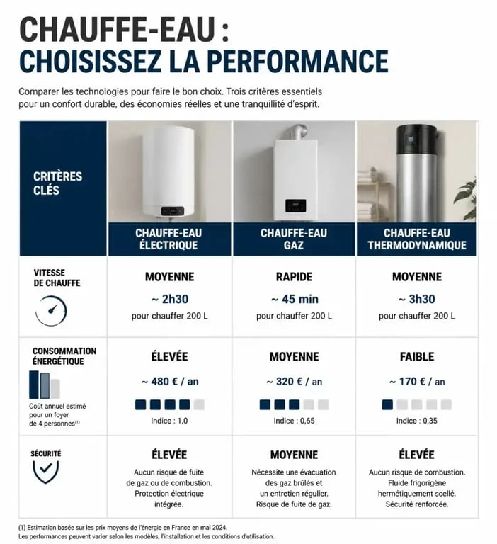 Tableau comparatif des performances entre plaque induction ou vitrocéramique