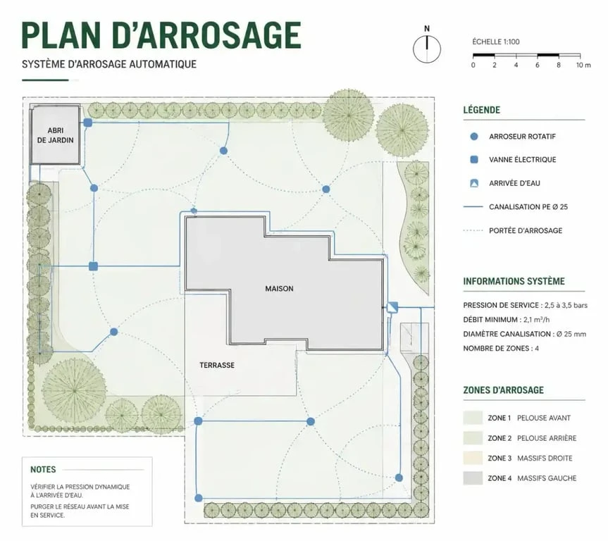 Plan d'installation d'un arrosage automatique