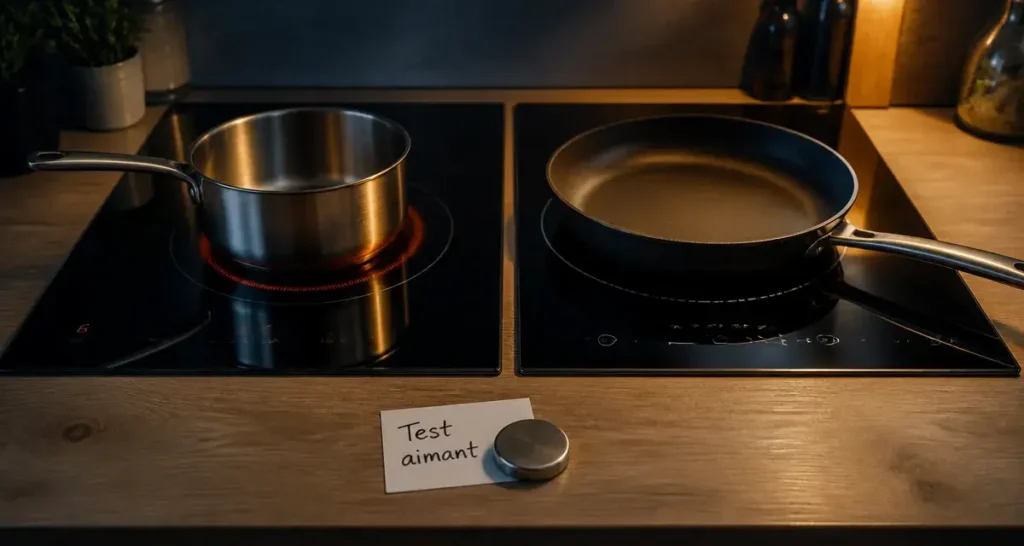 Induction ou vitro céramique : test aimant sur plaques vitrocéramique et induction