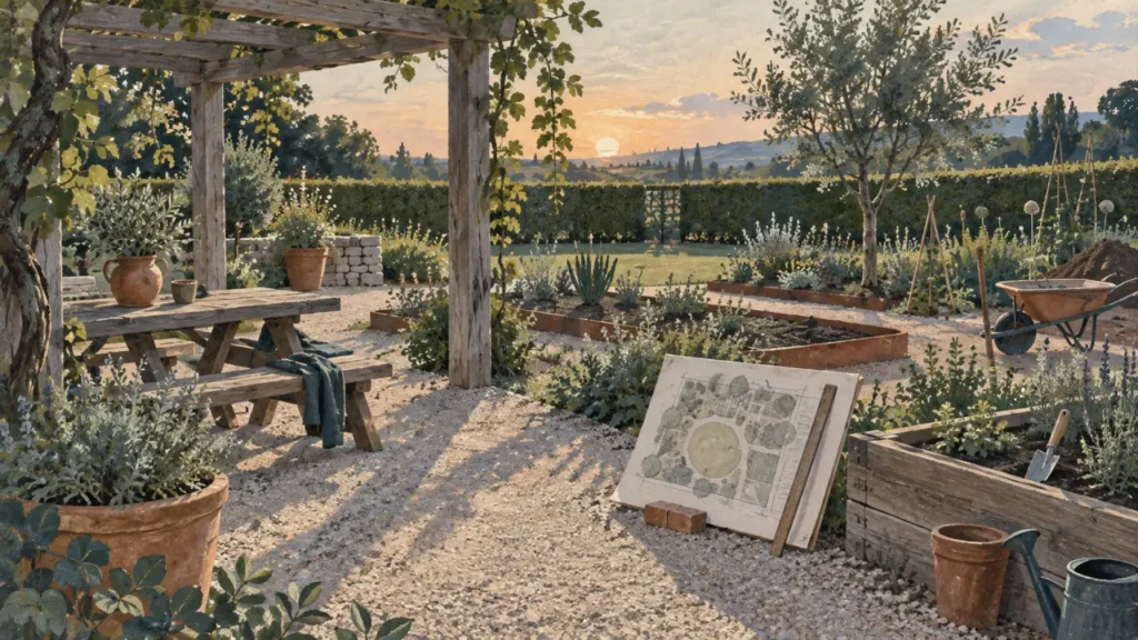 Aménagement jardins : plan de jardin avant plantation