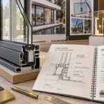 Menuiserie en aluminium : profilés fins, tableau Uw et maquette de baie vitrée