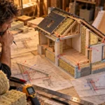 Refaire isolation maison : artisan examine l’isolant du toit et des murs