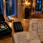Système de sécurité pour maison : centrale d’alarme et détecteurs